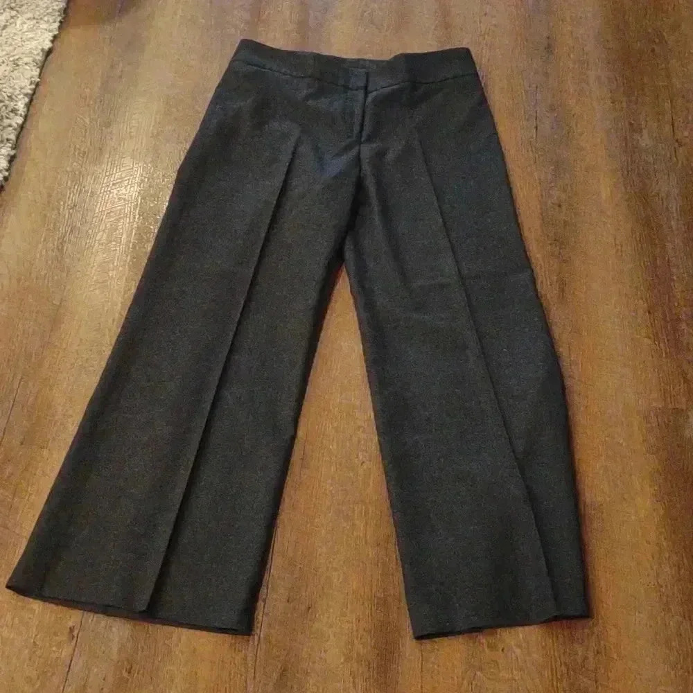 Luciano Barbera women's charcoal gray/black wide leg dress pants